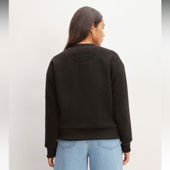 Everlane The ReNew Fleece Oversized Crew Sweatshirt Fuzzy Teddy Style NWT Size S - Picture 6 of 9
